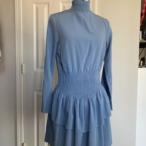 Turtleneck Shirred Dress